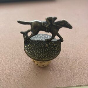 Blanton’s Bourbon Whiskey Cork Bottle Stopper w/ Race Horse & Jockey Letter ‘A’